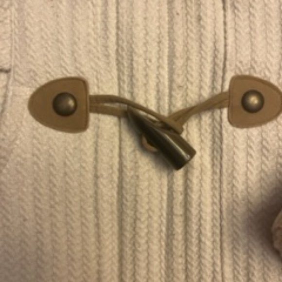 Women's BKE Cream and Tan Winter Jacket Size Medium with Detachable Hood - Picture 5 of 8